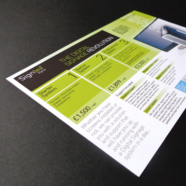 Advert design for signage company