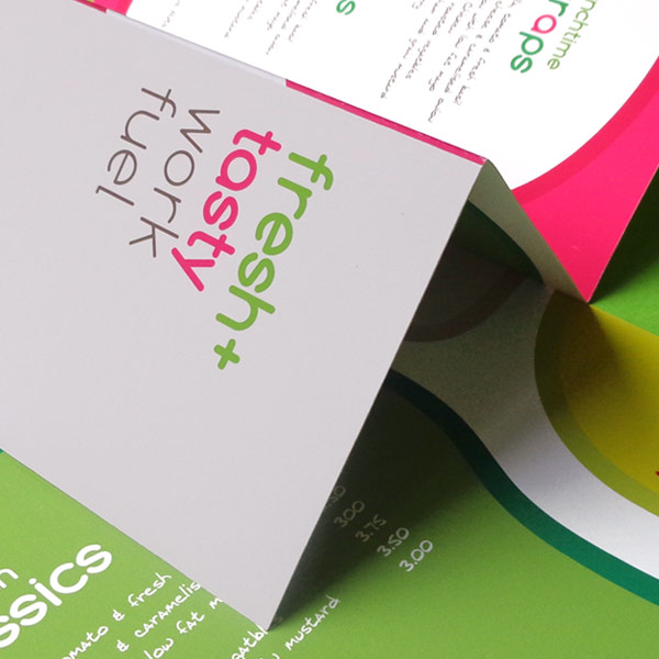 Folded lealet, menu design